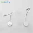 Ljojo 3W LED Wall Sconce Lamp for Bedroom Reading, Aluminum Gooseneck Light