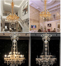 Ljojo Luxury Crystal Chandelier 15 Arms Gold/Silver 150cm Height