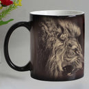 Ljojo Lion Ceramic Color Changing Coffee Mug, Funny Novelty Gift, Magic Tea Cup