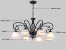 Ljojo Metal Body Glass Chandelier E27 Led Ceiling Lamp, European Traditional Decor Lighting