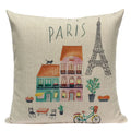 Ljojo London Bridge Paris Eiffel Tower Decorative Printed Throw Pillows