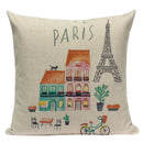 Ljojo London Bridge Paris Eiffel Tower Decorative Printed Throw Pillows