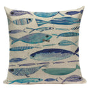 Colorful Fish Pattern Linen Cushion Cover by Ljojo