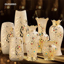 Ljojo™ Europe Gold Ceramic Vase: Creative Porcelain Decor for Home & Wedding