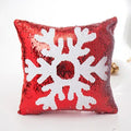 Ljojo Mermaid Snowflake Deer Sequin Red Christmas Pillow Cover