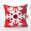 Ljojo Mermaid Snowflake Deer Sequin Red Christmas Pillow Cover