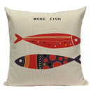 Colorful Fish Pattern Linen Cushion Cover by Ljojo