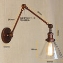 Ljojo Loft Industrial Glass Swing Arm Wall Lamp Fixtures for Bar Coffe Style