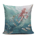 Ljojo Mermaid Pillowcase Ocean Style Cushion Cover 45x45cm Square Home Decor
