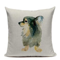 Animal Dog Cushion Cover French Bulldog Pug Pillowcase Woven Linen Decor Home Ljojo