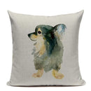 Animal Dog Cushion Cover French Bulldog Pug Pillowcase Woven Linen Decor Home Ljojo