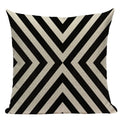 Geometric Meditation Decorative Throw Pillow Cover Ljojo Black White Linen Square Case