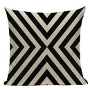 Geometric Meditation Decorative Throw Pillow Cover Ljojo Black White Linen Square Case