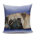 Animal Dog Cushion Cover French Bulldog Pug Pillowcase Woven Linen Decor Home Ljojo