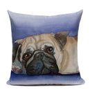 Animal Dog Cushion Cover French Bulldog Pug Pillowcase Woven Linen Decor Home Ljojo