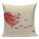 Colorful Fish Pattern Linen Cushion Cover by Ljojo