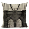 Geometric Meditation Decorative Throw Pillow Cover Ljojo Black White Linen Square Case