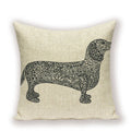 Dachshund Linen Pillow Cover for Sofa Decor Ljojo Home Decorative Cushion Case