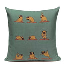 Animal Dog Cushion Cover French Bulldog Pug Pillowcase Woven Linen Decor Home Ljojo