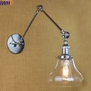 Ljojo Loft Industrial Glass Swing Arm Wall Lamp Fixtures for Bar Coffe Style
