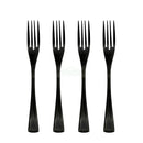 Ljojo 4-Piece Black Stainless Steel Dessert Fork Set for Dinner Salad Fruit