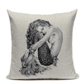 Ljojo Mermaid Pillowcase Ocean Style Cushion Cover 45x45cm Square Home Decor