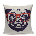 Animal Dog Cushion Cover French Bulldog Pug Pillowcase Woven Linen Decor Home Ljojo