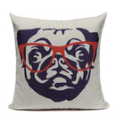 Animal Dog Cushion Cover French Bulldog Pug Pillowcase Woven Linen Decor Home Ljojo