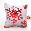 Ljojo Mermaid Snowflake Deer Sequin Red Christmas Pillow Cover