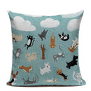 Animal Dog Cushion Cover French Bulldog Pug Pillowcase Woven Linen Decor Home Ljojo