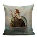 Ljojo Mermaid Pillowcase Ocean Style Cushion Cover 45x45cm Square Home Decor