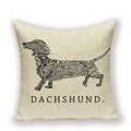 Dachshund Linen Pillow Cover for Sofa Decor Ljojo Home Decorative Cushion Case