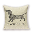 Dachshund Linen Pillow Cover for Sofa Decor Ljojo Home Decorative Cushion Case