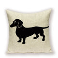 Dachshund Linen Pillow Cover for Sofa Decor Ljojo Home Decorative Cushion Case