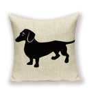 Dachshund Linen Pillow Cover for Sofa Decor Ljojo Home Decorative Cushion Case