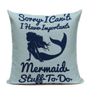 Ljojo Mermaid Pillowcase Ocean Style Cushion Cover 45x45cm Square Home Decor