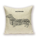 Dachshund Linen Pillow Cover for Sofa Decor Ljojo Home Decorative Cushion Case