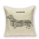 Dachshund Linen Pillow Cover for Sofa Decor Ljojo Home Decorative Cushion Case