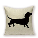 Dachshund Linen Pillow Cover for Sofa Decor Ljojo Home Decorative Cushion Case