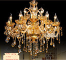 Ljojo Luxury Crystal Chandelier Gold/Cognac/Clear Modern Big Lustres Lighting Fixture