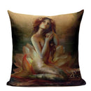Ljojo Mermaid Pillowcase Ocean Style Cushion Cover 45x45cm Square Home Decor