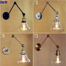 Ljojo Loft Industrial Glass Swing Arm Wall Lamp Fixtures for Bar Coffe Style