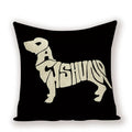 Dachshund Linen Pillow Cover for Sofa Decor Ljojo Home Decorative Cushion Case