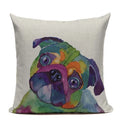 Animal Dog Cushion Cover French Bulldog Pug Pillowcase Woven Linen Decor Home Ljojo