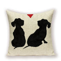 Dachshund Linen Pillow Cover for Sofa Decor Ljojo Home Decorative Cushion Case