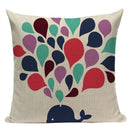 Colorful Fish Pattern Linen Cushion Cover by Ljojo