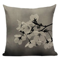 Geometric Meditation Decorative Throw Pillow Cover Ljojo Black White Linen Square Case