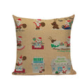 Christmas Santa Deer Pattern Cushion Cover for Festive Home Decor - Ljojo