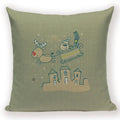 Christmas Cartoon Santa Claus Deer Pillows Covers Merry Christmas Gifts for The New Year by Ljojo