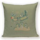 Christmas Cartoon Santa Claus Deer Pillows Covers Merry Christmas Gifts for The New Year by Ljojo